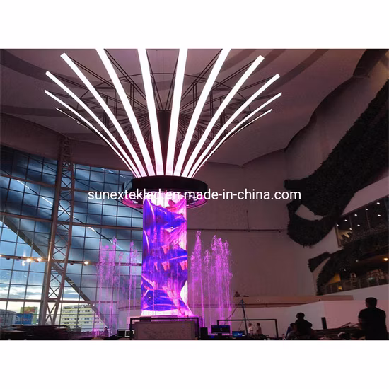 Suministro de fábrica Curva suave Curva Círculo flexible Redondo Montado en la pared Comercial Diseño especial Forma Peso ligero P2 P2.5 P3 P4 P5 Módulo de pantalla LED de pared de video